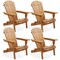 Casafield Folding Adirondack Chair, Cedar Wood Outdoor Fire Pit Lounge Chairs for Patio, Deck, Yard, Lawn and Garden Seating, Partially Pre-Assembled